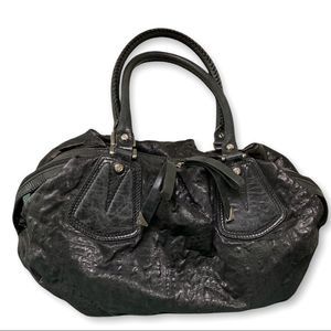 Francesco Biasia Black Fabric Leather Bag